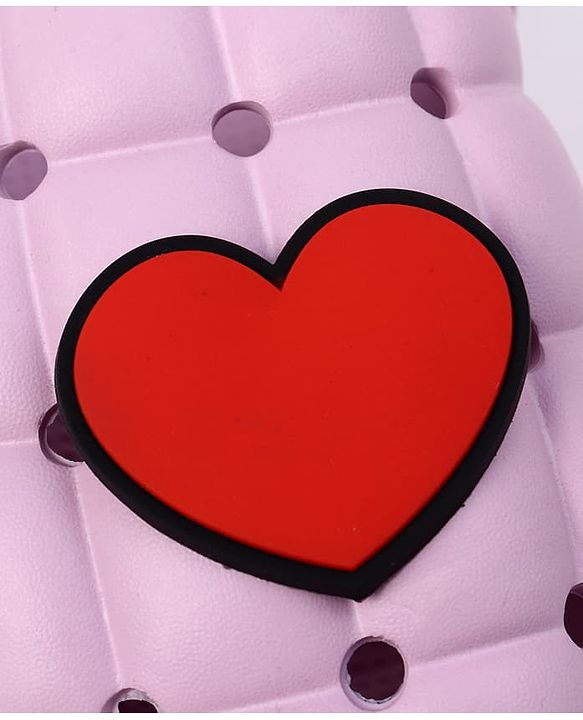 Cute Walk by Babyhug Back Strap Closure Clogs With Heart Applique in Purple
