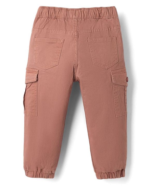 Babyhug Twill Woven Pant with Cargo Pocket in Rust Orange