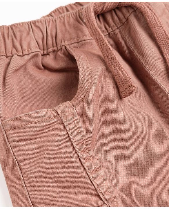 Babyhug Twill Woven Pant with Cargo Pocket in Rust Orange