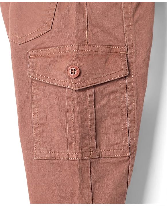 Babyhug Twill Woven Pant with Cargo Pocket in Rust Orange