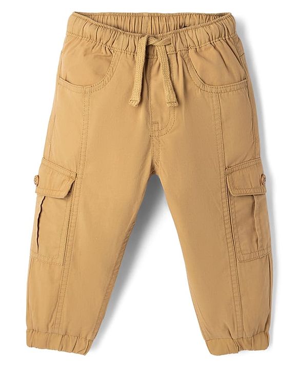 Babyhug 100% Cotton Woven Pant with Cargo Pocket in Khaki