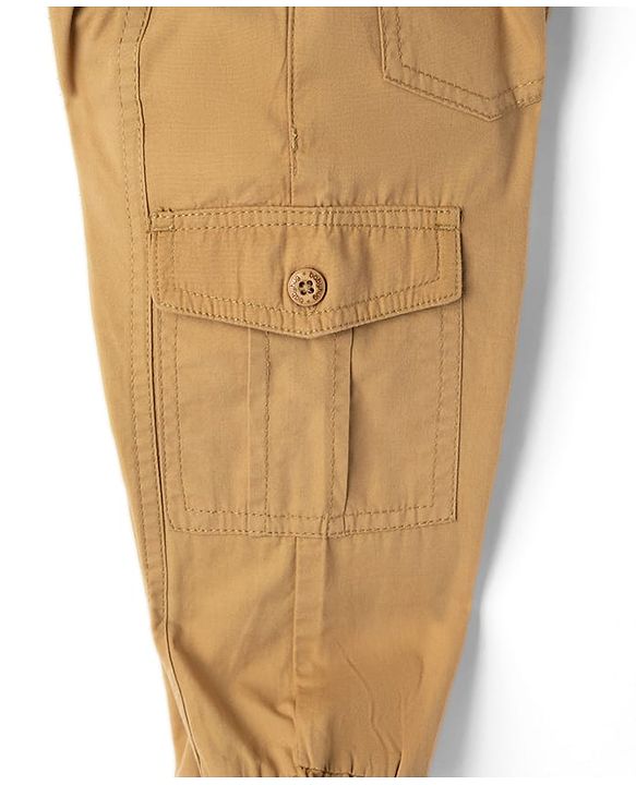 Babyhug 100% Cotton Woven Pant with Cargo Pocket in Khaki