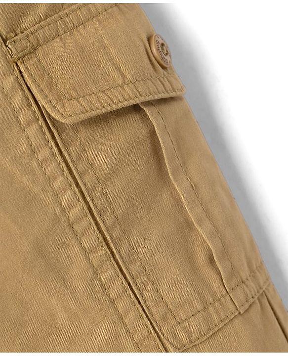 Babyhug 100% Cotton Woven Pant with Cargo Pocket in Khaki