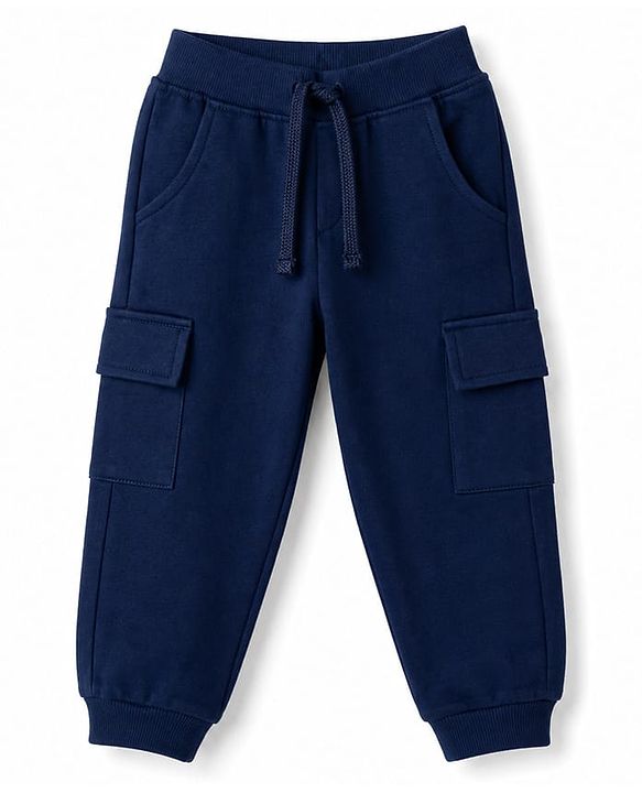 Babyhug 100% Cotton Knit Full Sleeves Checked Hooded T-Shirt & Jogger Set With Panda Applique - Green & Navy Blue