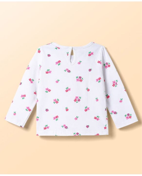 Babyhug Woven Full Sleeves Floral Printed & Embroidered Frock With Inner Tee - Multicolor