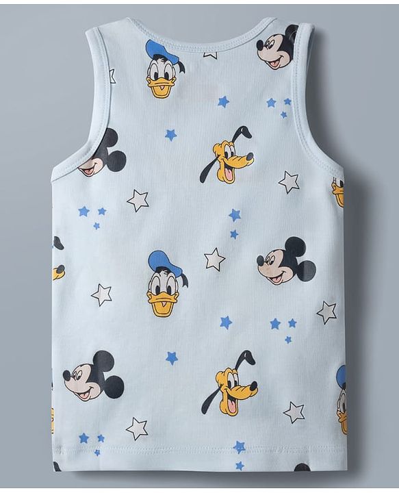 Babyhug Disney Single Jersey Knit Sleeveless Vest with Mickey Mouse Graphics Pack of 2-  White