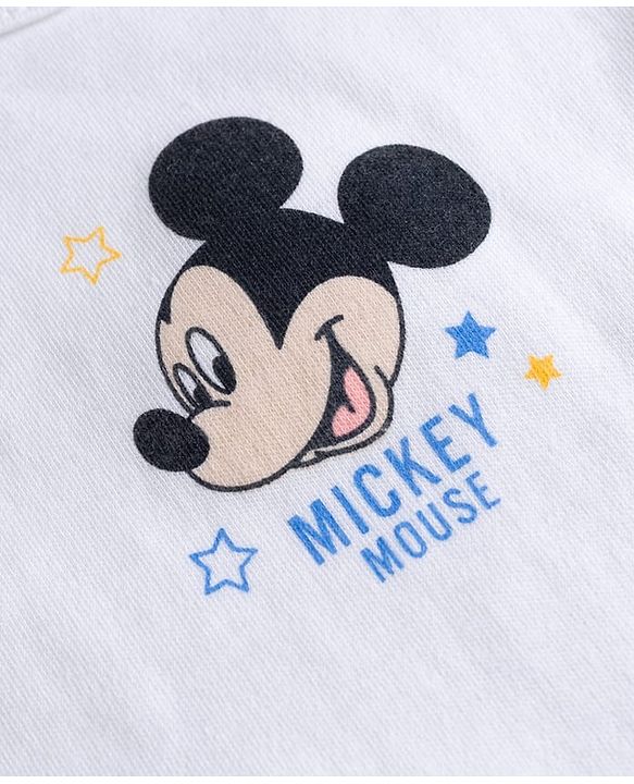 Babyhug Disney Single Jersey Knit Sleeveless Vest with Mickey Mouse Graphics Pack of 2-  White