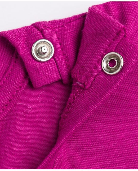 Babyhug 100% Cotton Knit Half Sleeves T-Shirt & Shorts Night Suit With Star & Text Print - Purple