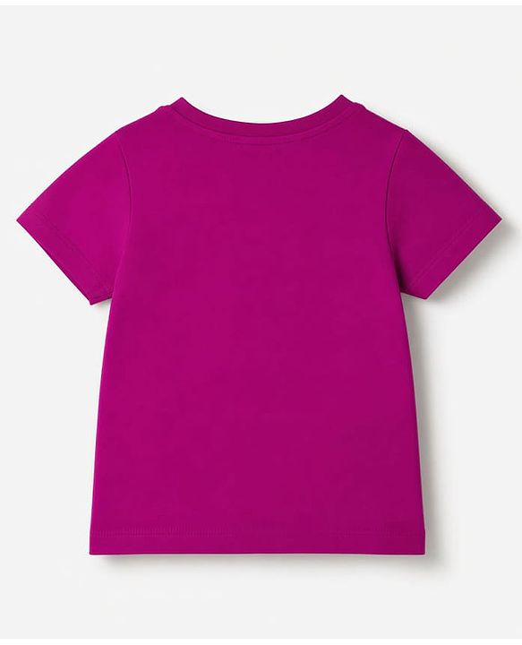 Babyhug 100% Cotton Knit Half Sleeves T-Shirt & Shorts Night Suit With Star & Text Print - Purple