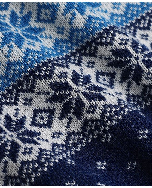 Babyhug Knit Full Sleeves Sweater Set With Cap & Floral Design - Blue