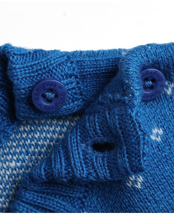 Babyhug Knit Full Sleeves Sweater Set With Cap & Floral Design - Blue