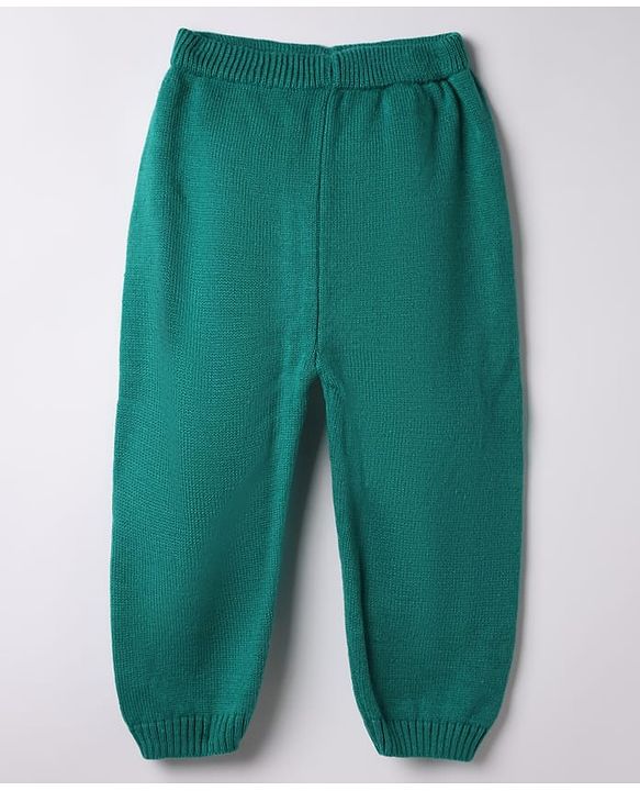 Babyhug Knit Full Sleeves Sweater Set with Cap and Zebra Applique - Green