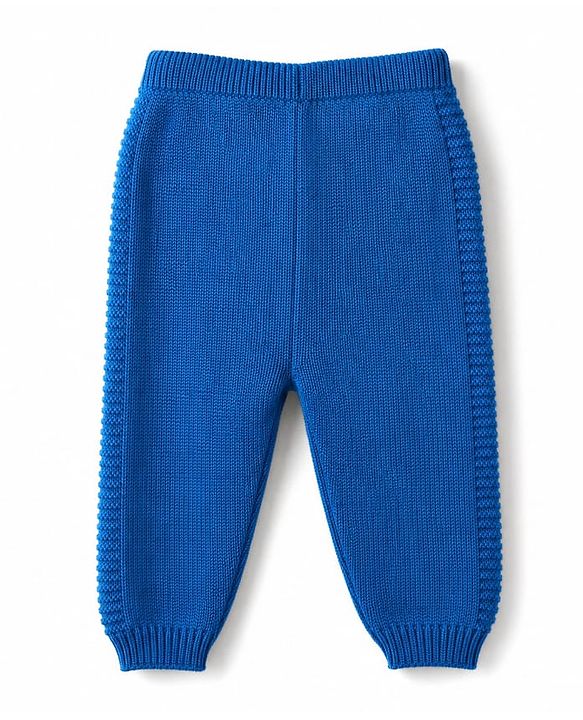 Babyhug Knit Full Sleeves Striped Hooded Sweater Set -Blue