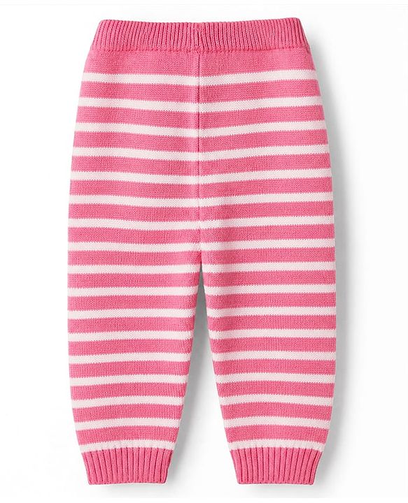 Babyhug Knit Full Length Full Sleeves Sweater Set with Cap and Strawberry Design in Pink