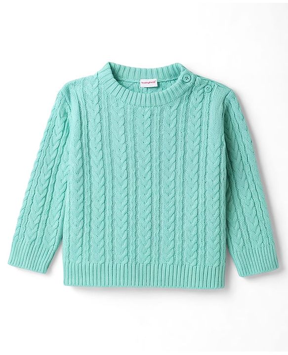 Babyhug Knit Full Sleeves Cable Knit Pullover - Rust Orange