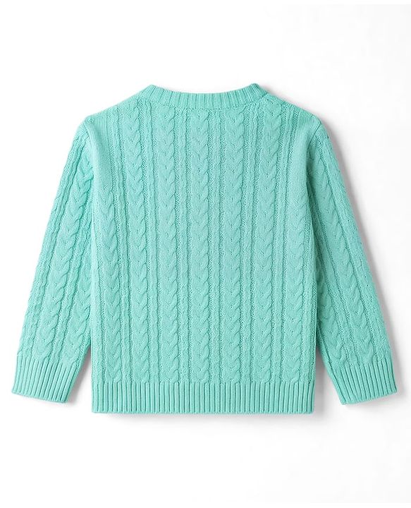 Babyhug Knit Full Sleeves Cable Knit Pullover - Rust Orange