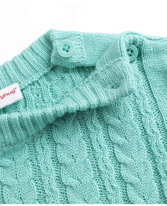 Babyhug Knit Full Sleeves Cable Knit Pullover - Rust Orange