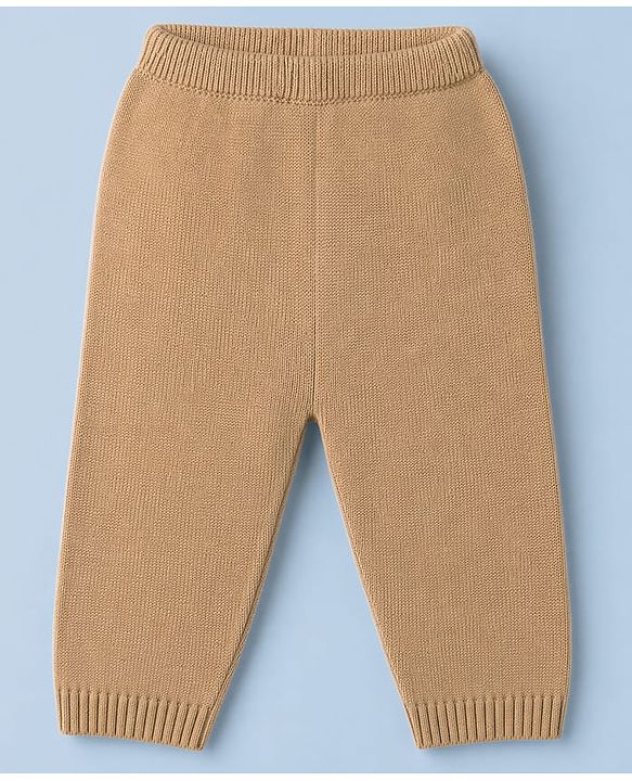 Babyhug Knit Full Sleeves Sweater Set - White & Beige