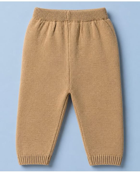 Babyhug Knit Full Sleeves Sweater Set - White & Beige