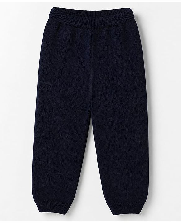 Babyhug Knit Full Sleeves Striped Sweater Set - Navy Blue