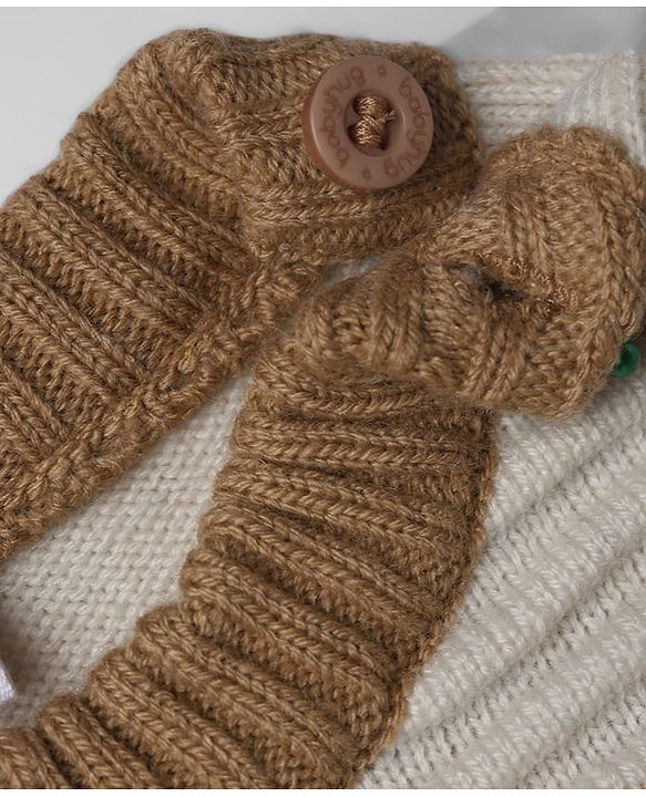 Babyhug Knit Full Sleeves Striped Sweater - Navy Blue White