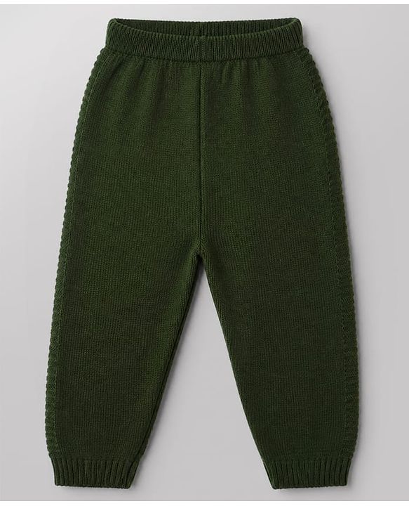 Babyhug Knit Full Sleeves Sweater and Pant Set with Stripes - White, Green, Yellow
