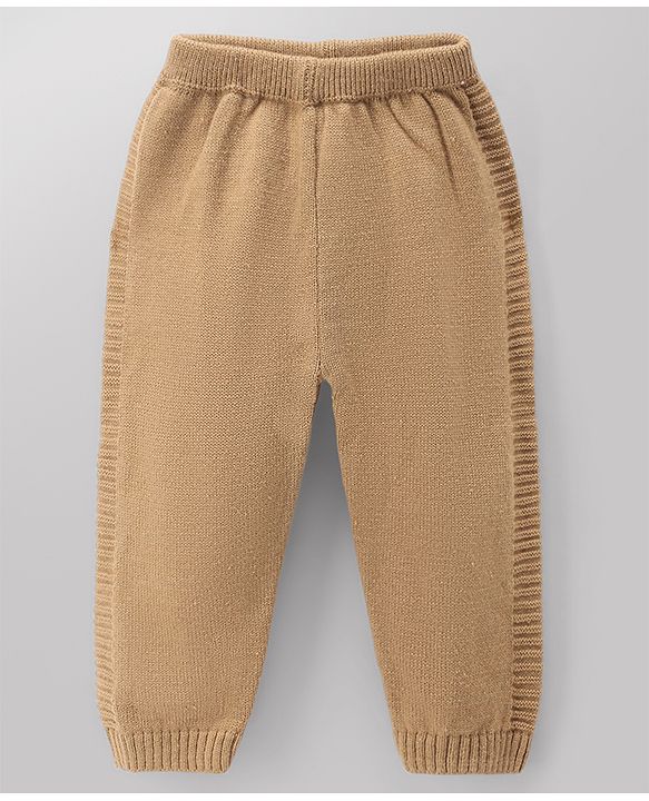 Babyhug Knit Full Sleeves Sweater Set with Vehicle Design - Beige