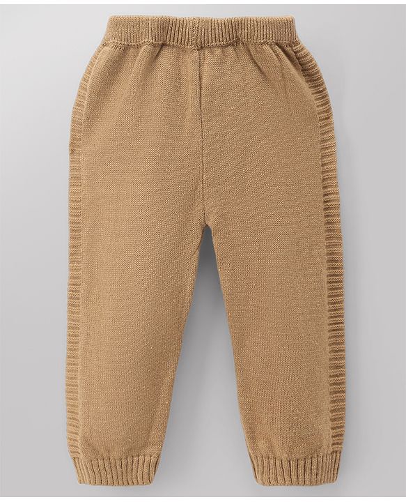Babyhug Knit Full Sleeves Sweater Set with Vehicle Design - Beige