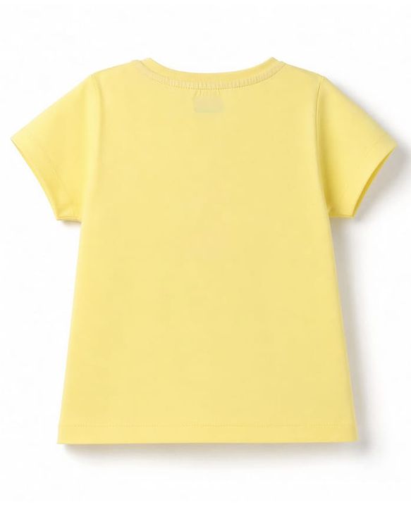 Babyhug 100% Cotton Knit Half Sleeves T-Shirt & Capri Night Suit With Butterfly & Floral Print - Yellow / Pink