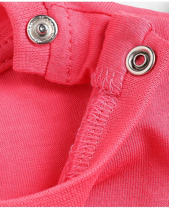 Babyhug 100% Cotton Knit Half Sleeves T-Shirt & Capri Night Suit Unicorn Print - Pink