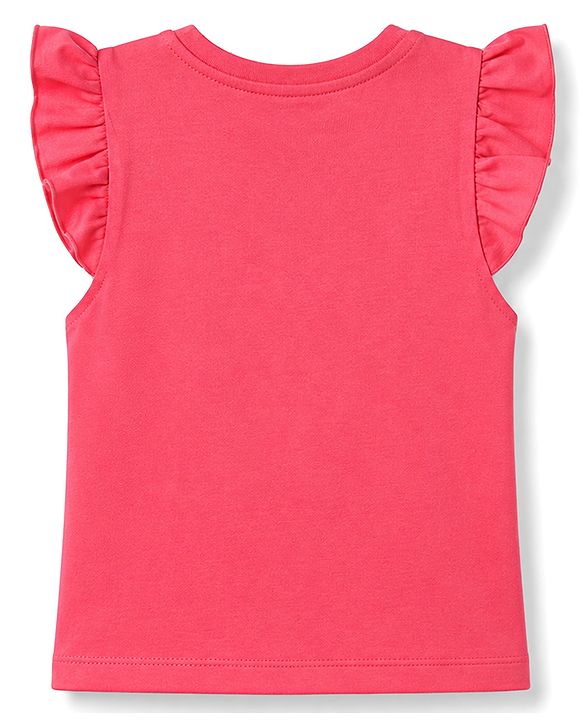 Babyhug 100% Cotton Knit Half Sleeves T-Shirt & Capri Night Suit Unicorn Print - Pink