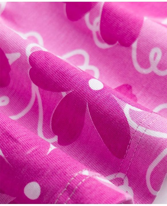 Babyhug 100% Cotton Single Jersey Knit One Piece Dress with Sleeveless Styling and Floral Print - Pink