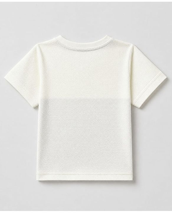 Babyhug Single Jersey Waffle Knit Half Sleeves T-Shirt and Shorts Set - White
