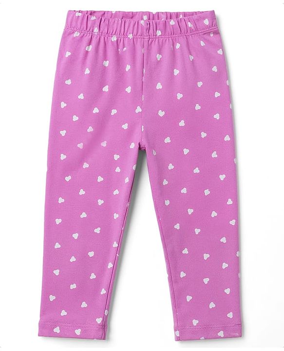 Babyhug 100% Cotton Knit Full Sleeves T-Shirt & Pyjama Night Suit With Giraffe & Heart Print - Pink