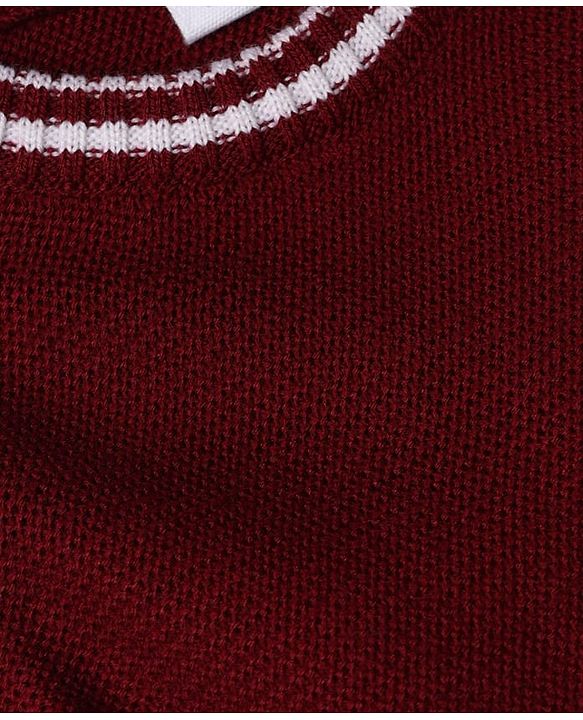 Babyhug Knit Sleeveless Solid Color Pullover Sweater Vest - Maroon