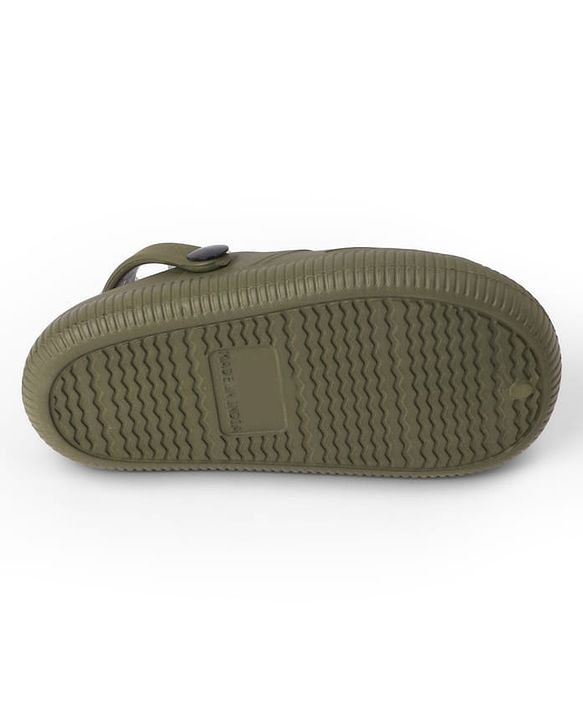 Pine Kids Back Strap Closure Solid Clogs - Olive Green