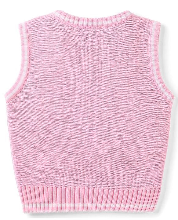 Babyhug Knit Sleeveless Solid Color Pullover Vest - Pink