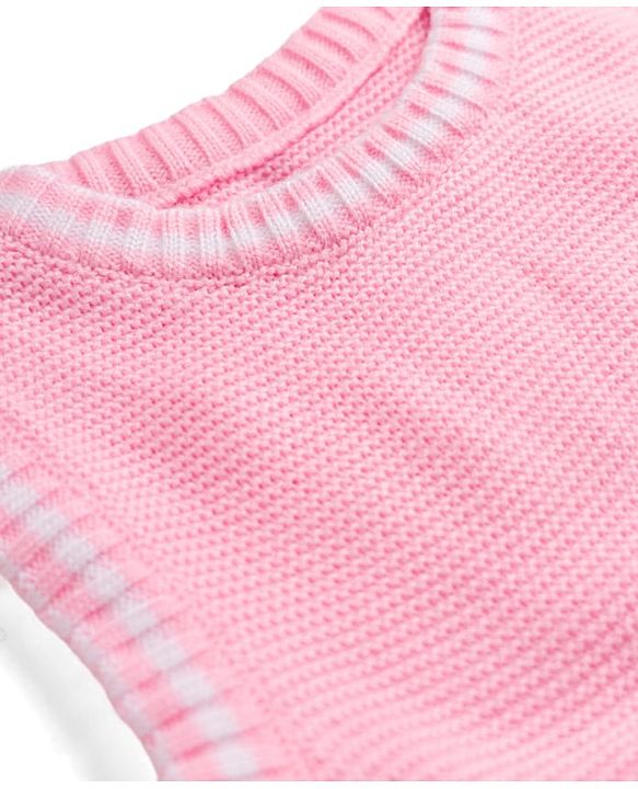 Babyhug Knit Sleeveless Solid Color Pullover Vest - Pink