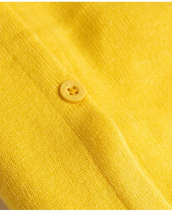 Babyhug Knit Sleeveless Solid Front Open Sweater - Yellow