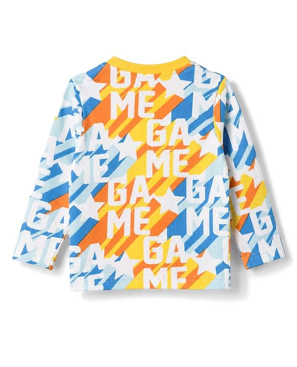 Babyhug 100% Cotton Knit Full Sleeves T-Shirt & Pyjama Co-Ord Night Suit With Text Print - Multicolor