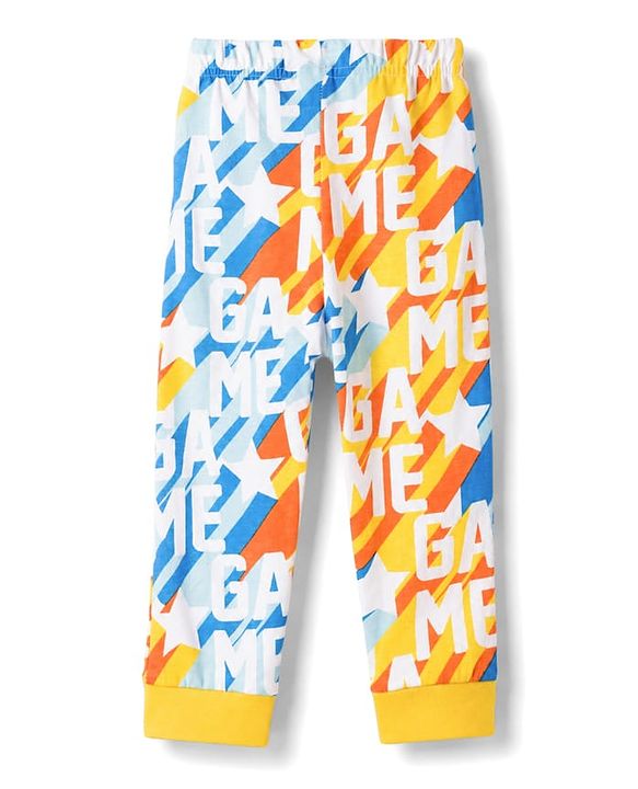 Babyhug 100% Cotton Knit Full Sleeves T-Shirt & Pyjama Co-Ord Night Suit With Text Print - Multicolor