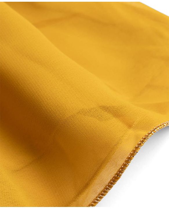 Babyhug Georgette Woven Sleeveless Kurta & Salwar Set With Dupatta - Mustard