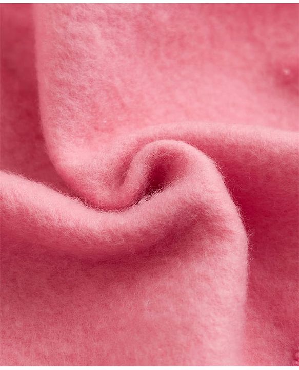 Babyhug Knit Full Sleeves Sweat Jacket with Hood & Bunny Applique - Pink