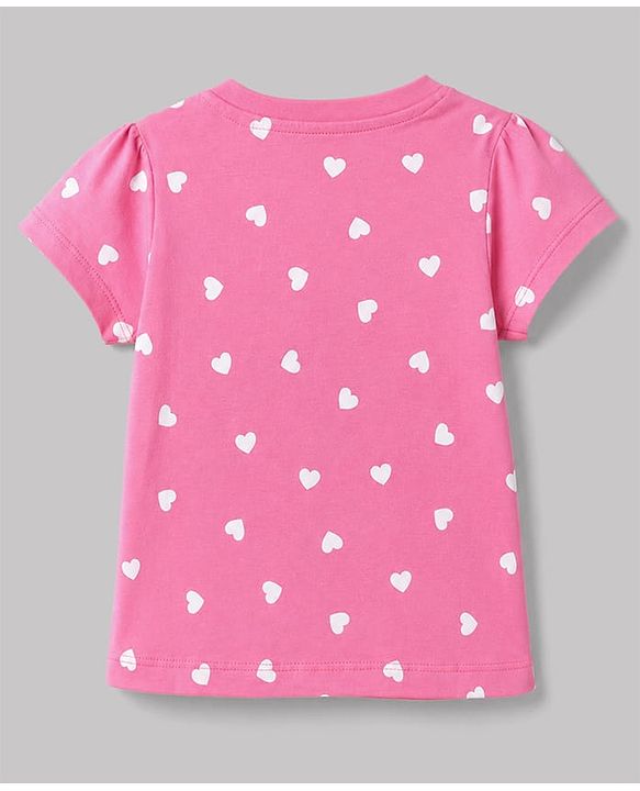 Babyhug 100% Cotton Knit Half Sleeves T-Shirts With Heart & Text Print Pack of 3 - Multicolor