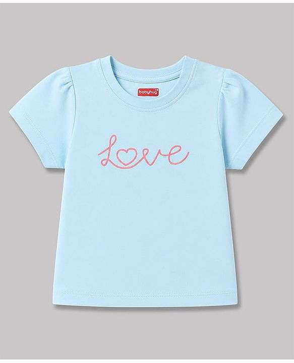 Babyhug 100% Cotton Knit Half Sleeves T-Shirts With Heart & Text Print Pack of 3 - Multicolor