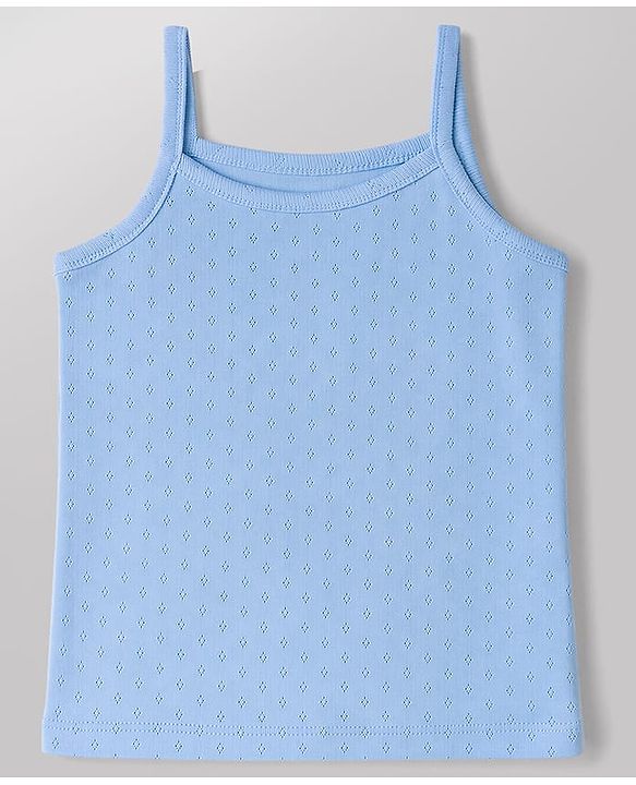 Babyhug 100% Cotton Single Jersey Knit Sleeveless Slips With Floral Print Pack of 3 - White, Blue & Pink