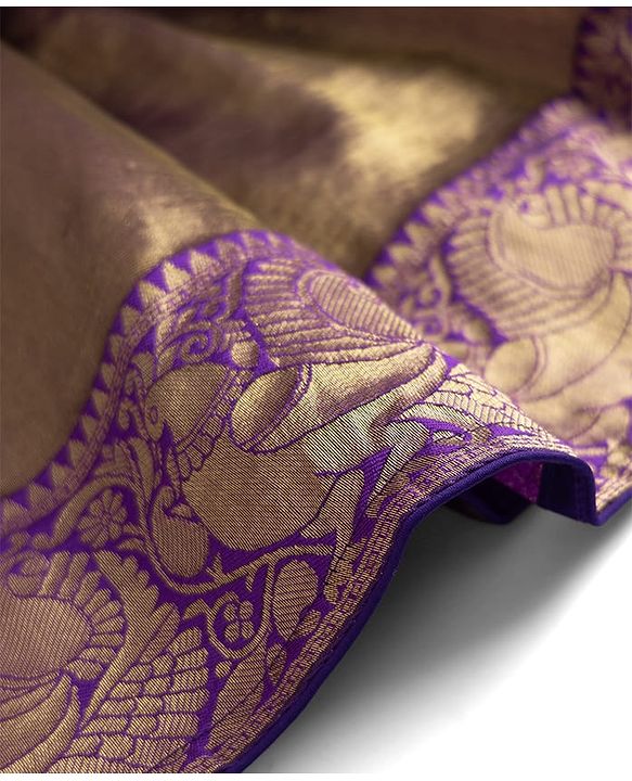 Babyhug Woven Brocade Half Sleeves Printed Choli & Lehenga Set With Dupatta - Purple