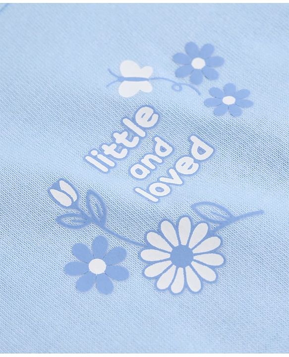 Babyhug 100% Cotton Single Jersey Knit Sleeveless Floral Printed Slips Pack of 3 - Blue, Green & White