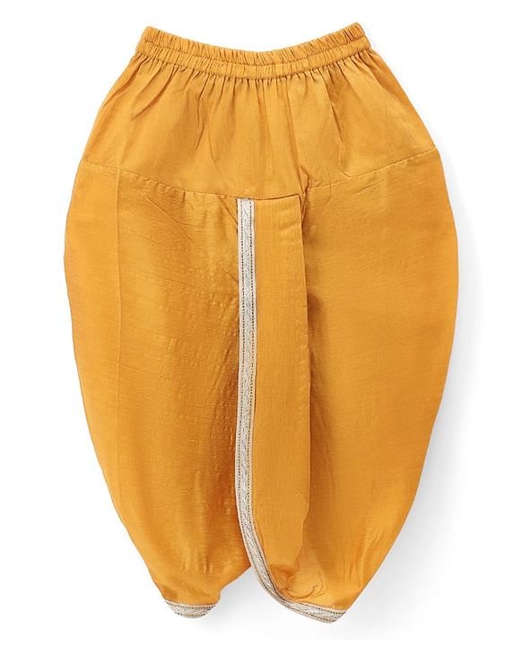 Babyhug Cotton Blend Woven Full Sleeves Solid Dhoti Kurta Set With Sequin Detailing & Embroidery Jacket - Mustard