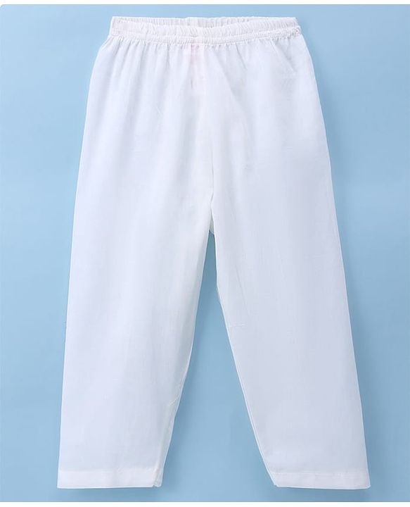 Babyhug Cambric 100% Cotton Woven Full Sleeves Kurta & Pyjama Set With Printed Jacket - White